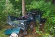 Crash on McCoy Road, Truck in trees..